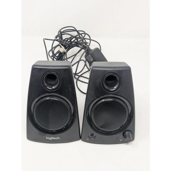 Logitech Z130 Speakers Full Sound Strong Bass 3.5mm Input & Power Supply Cord - Picture 1 of 7